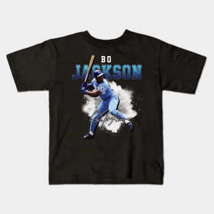 Bo Jackson Bo Knows Signature Vintage Legend Baseball Football Rap Bootleg Graphic Style Kids T-Shirt